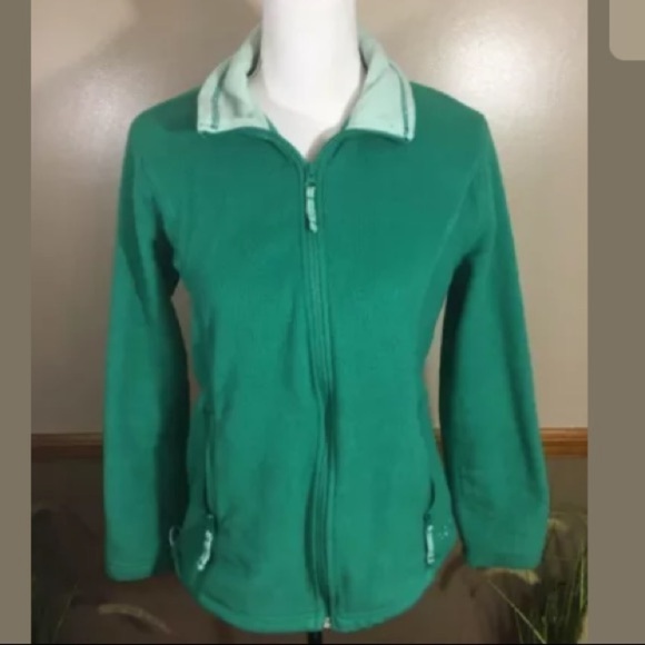 Cabelas Green Fleece ZIP Jacket - Picture 2 of 7